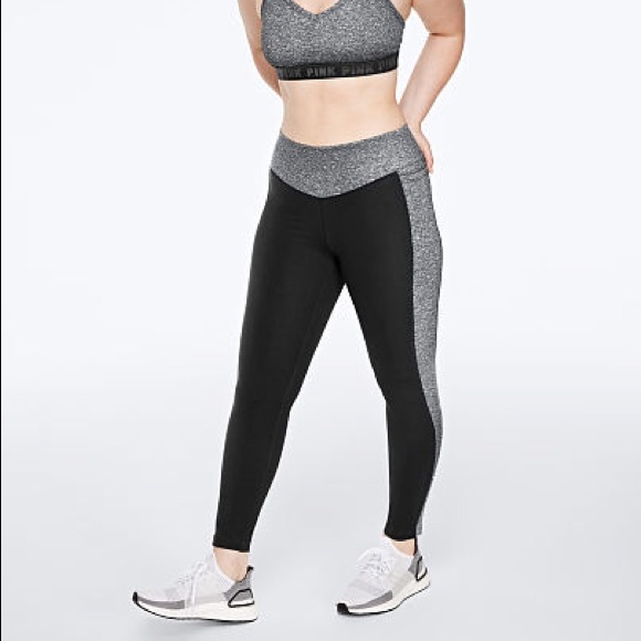 💕VS PINK BLACK & GREY MARL ULTIMATE V LEGGINGS - Picture 3 of 10